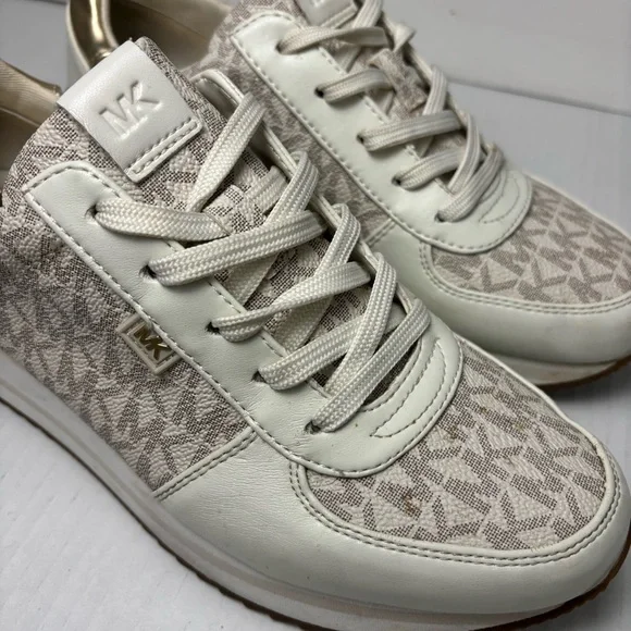 Michael Kors Womens Monique Logo Shoes Sz 8 Platform Trainer Sneaker - Picture 9 of 14